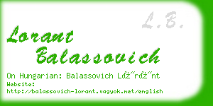 lorant balassovich business card